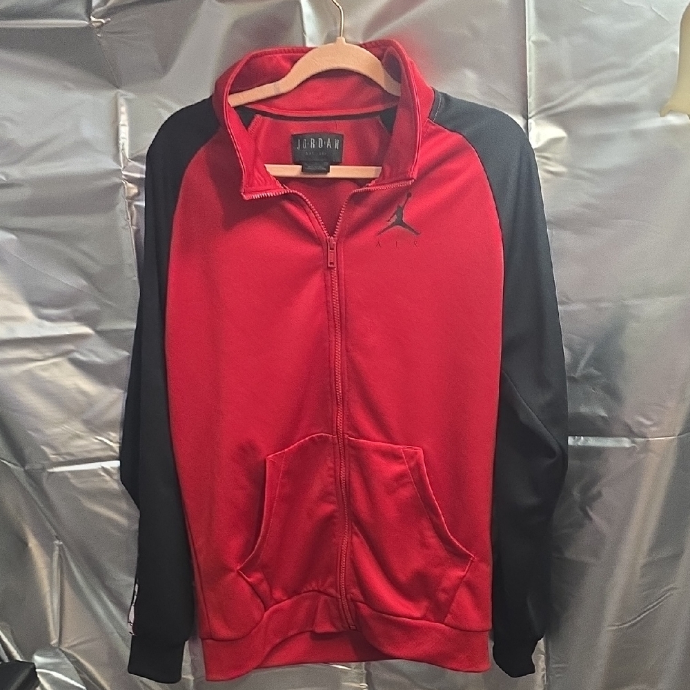 Jordan Red and Black Zip Up Sweater